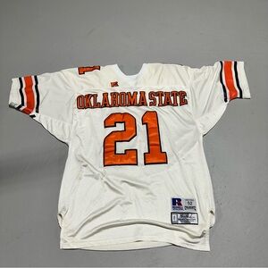 Russel Athletic Barry Sanders #21 Oklahoma St Jersey - Size 52 - White / Orange